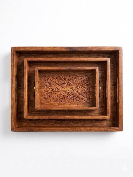 Premium Handmade Wooden Trays – Stylish Serving & Home Decor